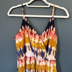 One Clothing Los Angeles Tie-Dye Maxi Dress Size Medium Colorful Bohemian Chic